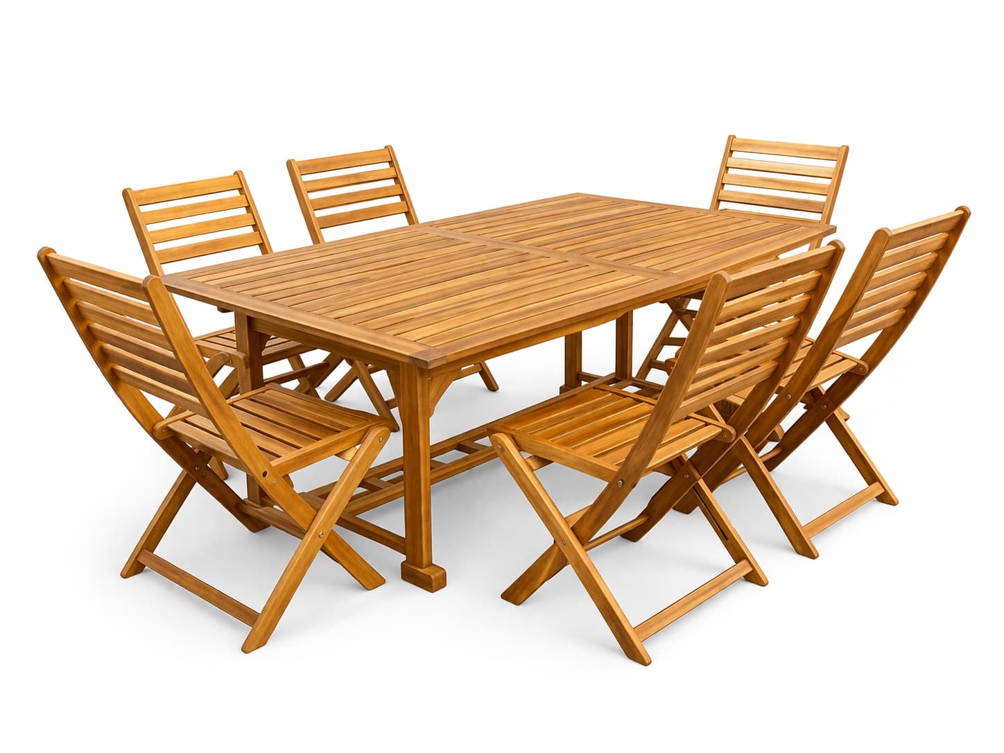 8-seater outdoor dining set with acacia wood